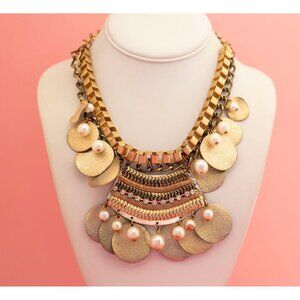 Vintage Unique Bohemian Style Bib Necklace 19 1/2 inch - P12